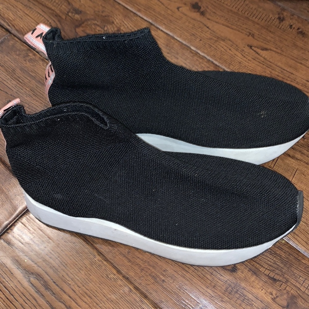 Zara sock platform black and white sneakers